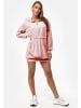 enflame Long Oversized Hoodie Dress Nicki Velours Kapuzen Pullover Kleid in Altrosa