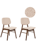 Beliani 2er-Set Esszimmerstuhl ELAINE in Braun/Beige