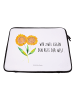 Mr. & Mrs. Panda Notebook Tasche Blume Sonnenblume mit Spruch in Weiß