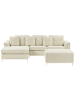 Beliani 5-tlg Ecksofa OSLO in Beige/Silber rechtsseitig