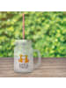 Mr. & Mrs. Panda Trinkglas Mason Jar Füchse Liebe mit Spruch in Transparent