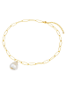 Valero Pearls Perlen-Kette Sterling Silber Süßwasser-Zuchtperle in gelbgold