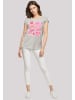 F4NT4STIC Extended Shoulder T-Shirt Retro Valentinstag Herz Rainbow Fruits in grau meliert