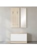 KADIMA DESIGN Wandgarderobe DELFT mit Spiegel, Weiß, 8 Paar Schuhe, 10 Haken in Beige