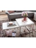 KADIMA DESIGN Couchtisch 2er Set Holz / Metall Sofatisch Eckig Modern, in Weiß