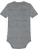 Normani Outdoor Sports Baby Kurzarm Body - 100% Bio-Merinowolle in Grau gestreift