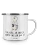 Mr. & Mrs. Panda Camping Emaille Tasse Neuer Sport mit Spruch in Weiß