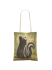 Mr. & Mrs. Panda Shopper-Tasche Stinktier Sitzen Design ohne Spruch in Weiß