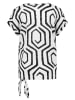 Gerry Weber Gemustertes Kurzarmshirt mit Knotendetail in Weiß