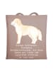 Mr. & Mrs. Panda Tragetasche Golden Retriever Charme mit Spruch in Braun Pastell