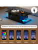 ABRIHOME Couchtisch mit LED und Hartglas, 100*50*30cm