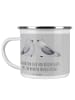 Mr. & Mrs. Panda Camping Emaille Tasse 9. Hochzeitstag Keramikho... in Heather Grey