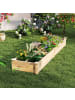 COSTWAY Gartenbeet mit 2 Pflanzkästen 228x62x25cm in Hellbraun