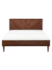 Beliani Doppelbett mit LED MIALET in Braun - (W) 147 x (H) 106 x (L) 209 cm