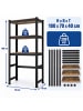 relaxdays Waschmaschinenregal in Schwarz/ Braun - (B)70 x (H)180 x (T)40 cm