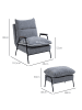 HOMCOM Relaxsessel mit Hocker-68L x 91,5B x 88H cm-Hellgrau