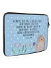 Mr. & Mrs. Panda Laptoptasche Otter Stein mit Spruch in Blau Pastell