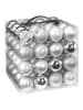 Christmas Goods by Inge 64x Kunststoff Christbaumkugeln 6cm Kugeln in Silber