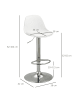 HOMCOM Barhocker in Weiß 41L x 42B x 104H cm