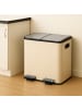 relaxdays Mülleimer in Beige/ Silber - 2x 15 Liter