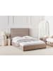 Beliani 2-tlg Doppelbett ROUEN in Beige/Schwarz