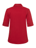 More & More schmale Halbarm-Bluse, Baumwollstretch in red