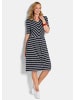 GOLDNER Viskosekleid im Streifen-Look in marine / weiß / gestreift