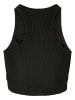 Urban Classics Urban Classics Damen Ladies Cropped Shiny Rib Top in black