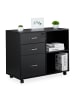 relaxdays Rollcontainer in Schwarz - (B)80 x (H)66 x (T)40 cm