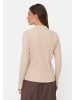 Camel Active Jersey-Shirt mit geripptem Kragen in Beige