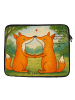 Mr. & Mrs. Panda Laptop Bag Füchse Liebe Design mit Spruch in Weiß
