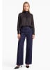 Zero  Satin-Bluse mit Crinkle-Effekt in Black Beauty