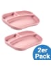 MiaMia Esslern-Teller aus Silikon 2er Pack - Ro in rosa