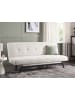 Beliani Schlafsofa LEEDS in Weiß/Schwarz - (W) 188 x (H) 85 x (L) 93 cm