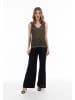 faina Damen Stricktop Mit Effektgarn in Schwarz Gold