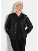 GOLDNER Kurzgröße:  Blouson Edler Perlen-Blouson mit Pailletten in schwarz / metallic / gemustert