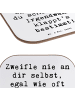 Mr. & Mrs. Panda Untersetzer Tasse Spruch Glaube an sich selbst ... in Weiß