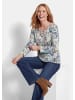 GOLDNER Paisleyshirt mit Schmuckdetail in camel / hellblau / gemustert