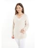 usha WHITE LABEL Damen Strick Pullover in Hellbeige Melange