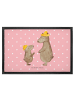 Mr. & Mrs. Panda fußmatte Bären mit Hut ohne Spruch in Rot Pastell