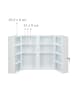 relaxdays Medizinschrank in Weiß/ Schwarz - (B)53 x (H)53,5 x (T)19 cm