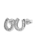 Adeliás Kinder Ohrstecker Hufeisen aus 925 Silber mit Zirkonia in silber