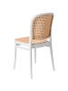 Beliani 4er-Set Esszimmerstuhl PLOSE in Beige/Weiß