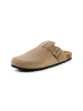 Camel Active Leder Pantolette mit Korkfußbett in Beige