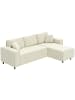 HOMCOM Ecksofa-241L x 153B x 83H cm-Cremeweiß