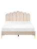 Beliani Doppelbett SAUVIAN in Beige/Gold - (W) 145 x (H) 98 x (L) 207 cm