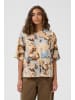CULTURE Kurzarm-Bluse CUhizzy Relaxed fit in Brown/Blue Splash