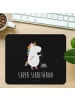 Mr. & Mrs. Panda Mousepad Einhorn Sekretärin mit Spruch in Schwarz