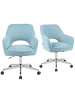 DUBI Möbel 2er-Set: Bürostuhl Mika-Faro in Hellblau - (B)60 x (H)85 x  (T)65 cm