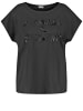 SAMOON T-Shirt Kurzarm Rundhals in Black gemustert